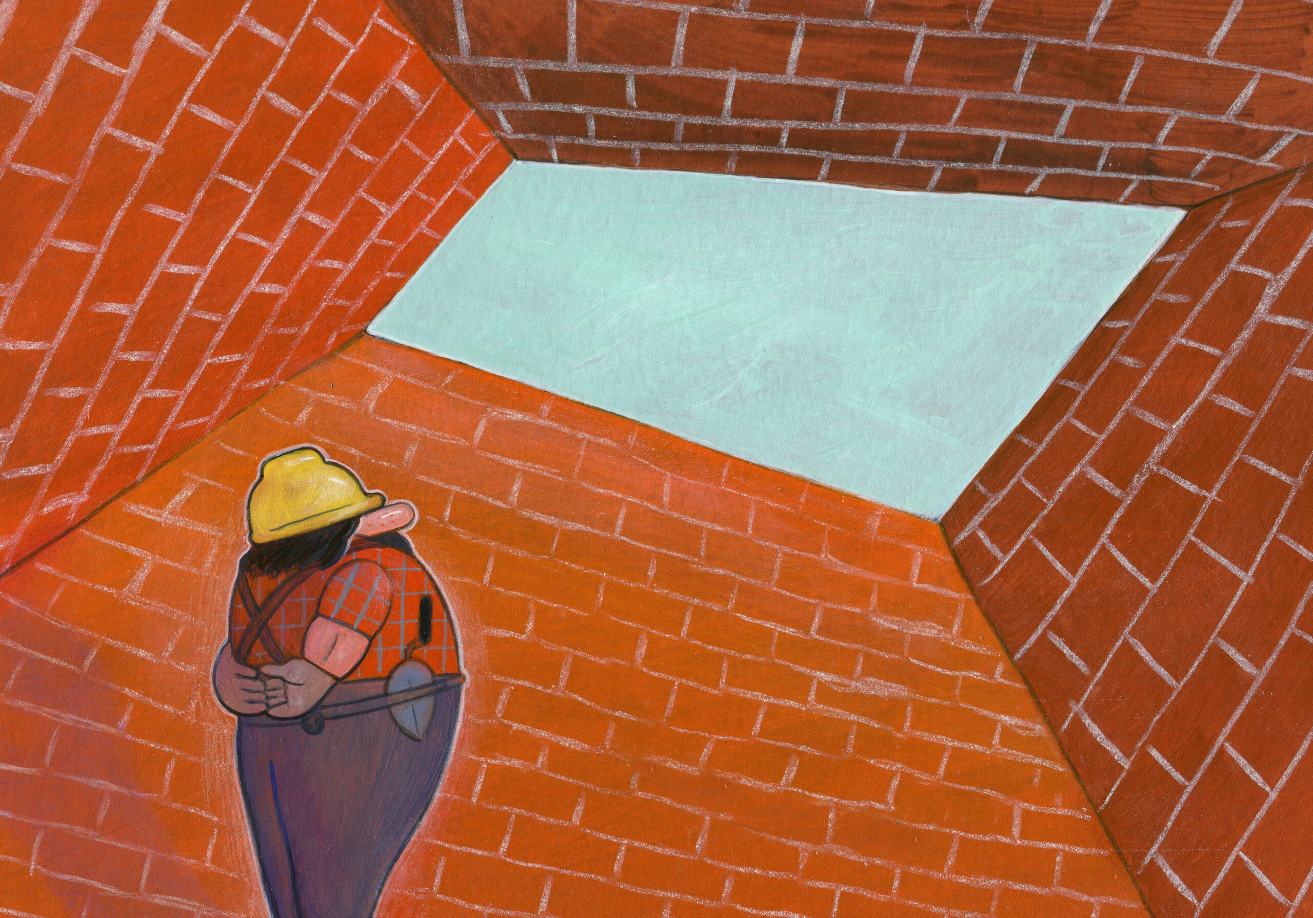 Del libro El constructor de muros de Arianna Squilloni, ilustrado por Decur. A buen paso Del libro El constructor de muros de Arianna Squilloni, ilustrado por Decur. A buen paso
